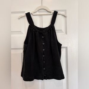 Madewell Tank Top Womens Medium Black Texture & Thread Sleeveless